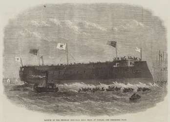 Lancering van de Pruisische IJzerenclad Kron Prinz in Poplar